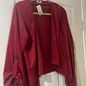 Red lightweight suede-like jacket